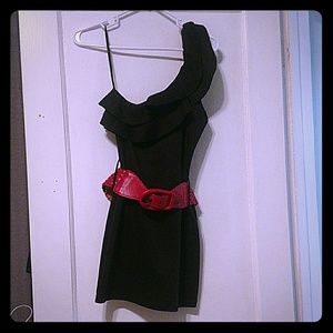 Black one shoulder dress
